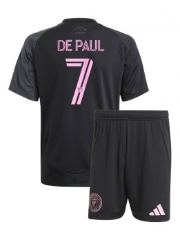 Billige Inter Miami Rodrigo De Paul #7 Bortedraktsett Barn 2025-26 Kortermet (+ Korte bukser)